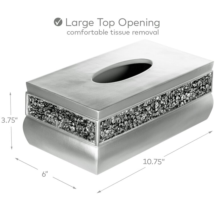 Brushed nickel tissue clearance box cover